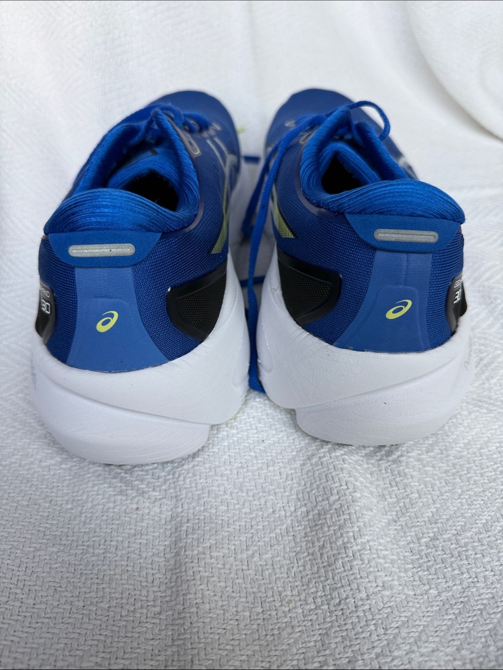 ASICS Blue Athletic Running Shoes with Lime Accents - Picture 3 of 10